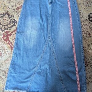 Denim  Boho Maxi Skirt